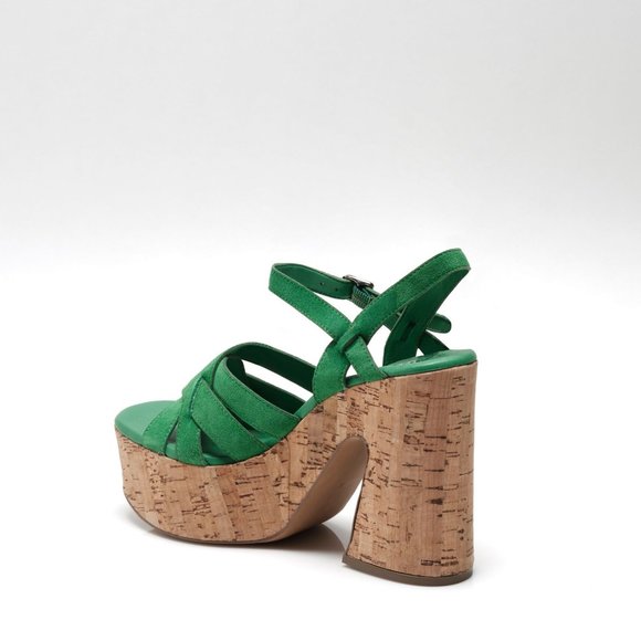 NWT Free People Lisbon MJ Platform Sandals / Green Goddess - Picture 9 of 12